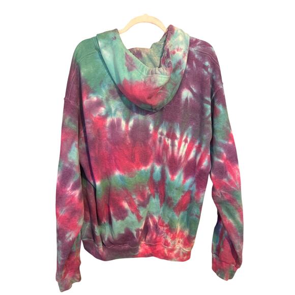 Vintage tye die zip up hoodie Froot of the loom tag unisex size large - Picture 4 of 4